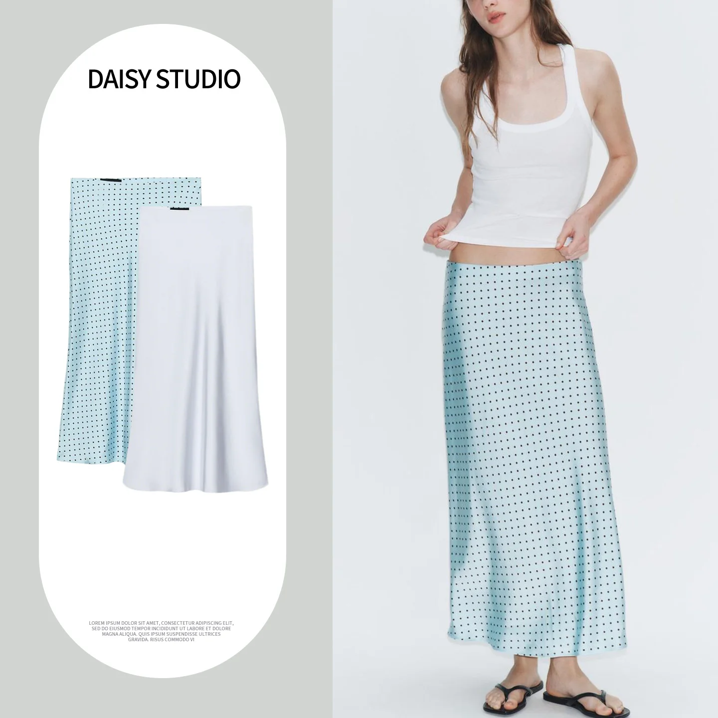 

Sweet Style High Waist Straight Cut Midi Skirt Elastic Waist Spring Summer New Arrival Women's Fashion Polyester Fiber Skirt