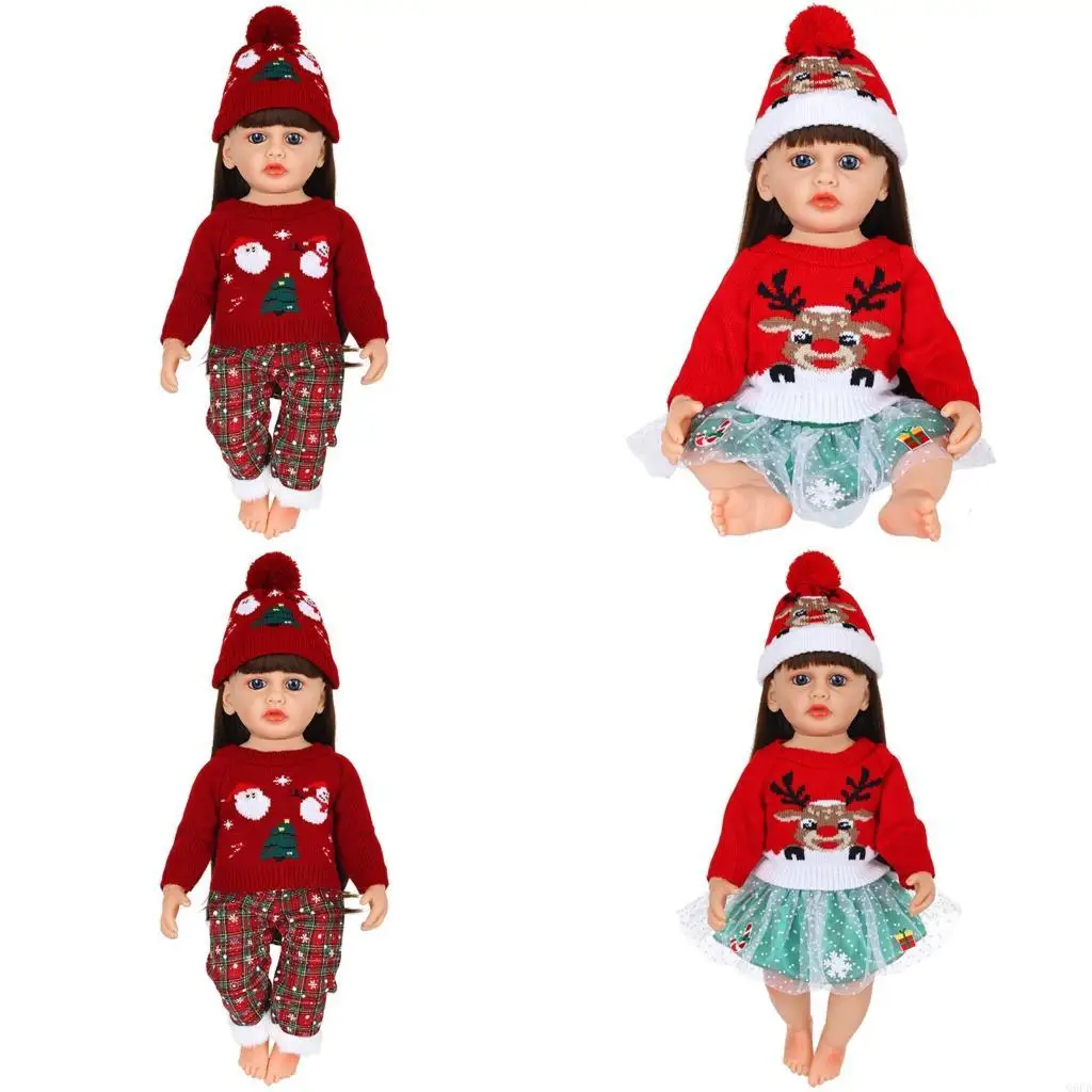 

22in Reborns Doll Holiday Costume Santa Outfit Kids Toy Doll Outfit