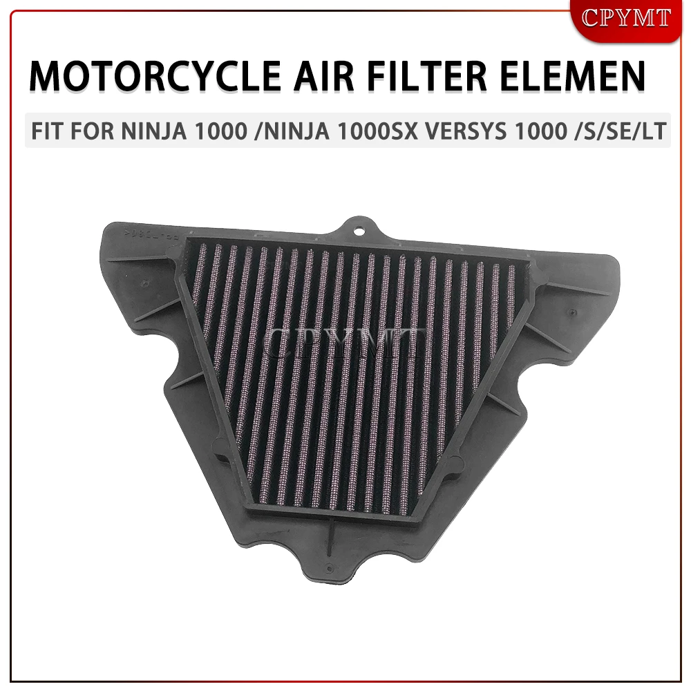 

High Flow Air Filter Elemen Air Cleaner Fit for Ninja 1000/SX Z1000 ZR1000 Versys 1000 KLZ1000 2011-2022 Reference 11013-0712