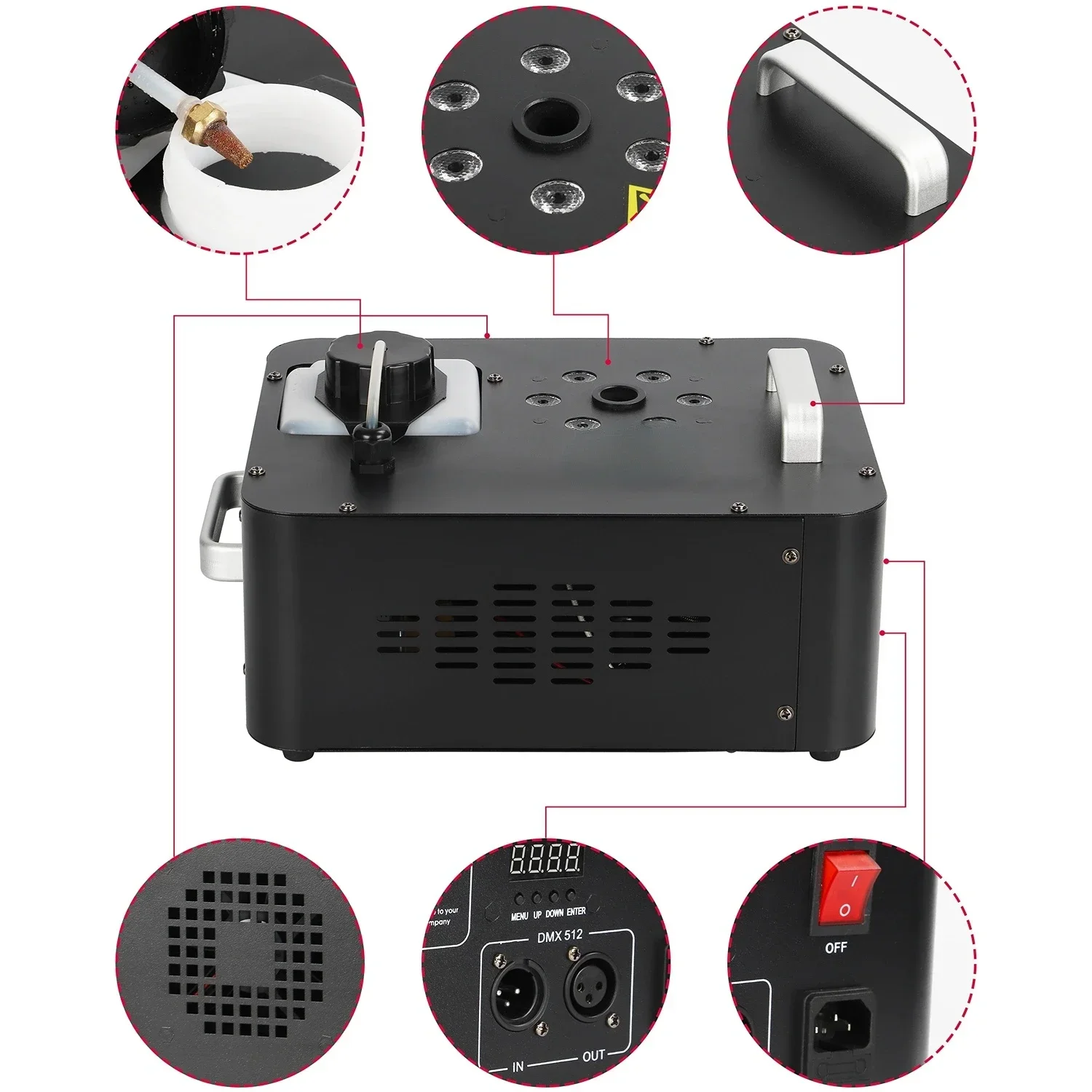 900W Rgb Led Mistmachine Voor Podiumlicht Met Afstandsbediening Dj Rookmachine