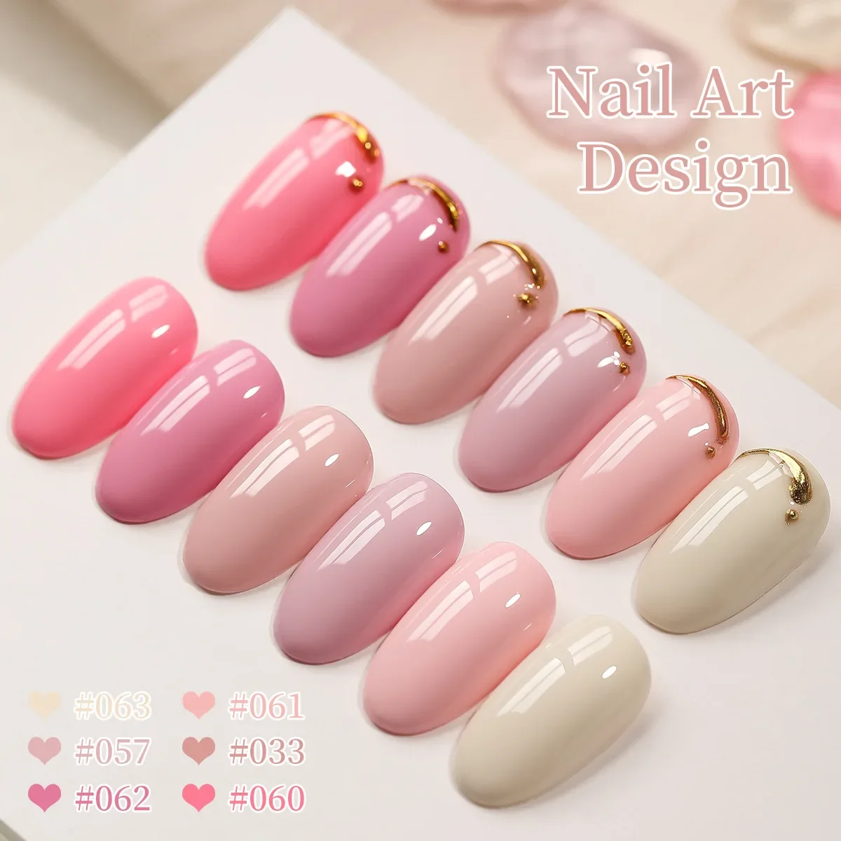 

6 Pcs/Set Skin Brightening Nail Gel Polish Nude Pink Tones Nail Gel Polish for Manicure Design Semi Permanent Gel Varnishes