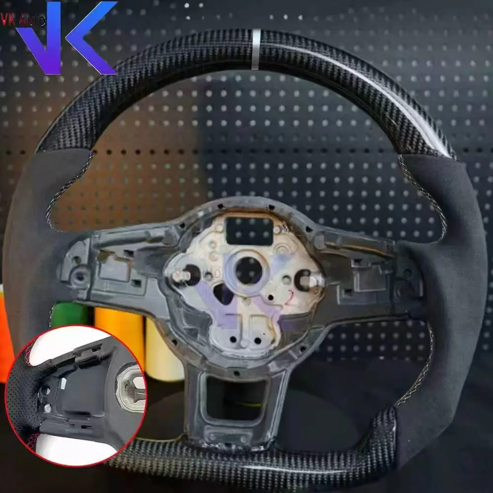 Carbon Fiber op maat gemaakte stuurwiel leder Alcantara voor Tiguan Passat VW Golf MK7 7.5 GTI GTD GTE 2013-2020 GTI