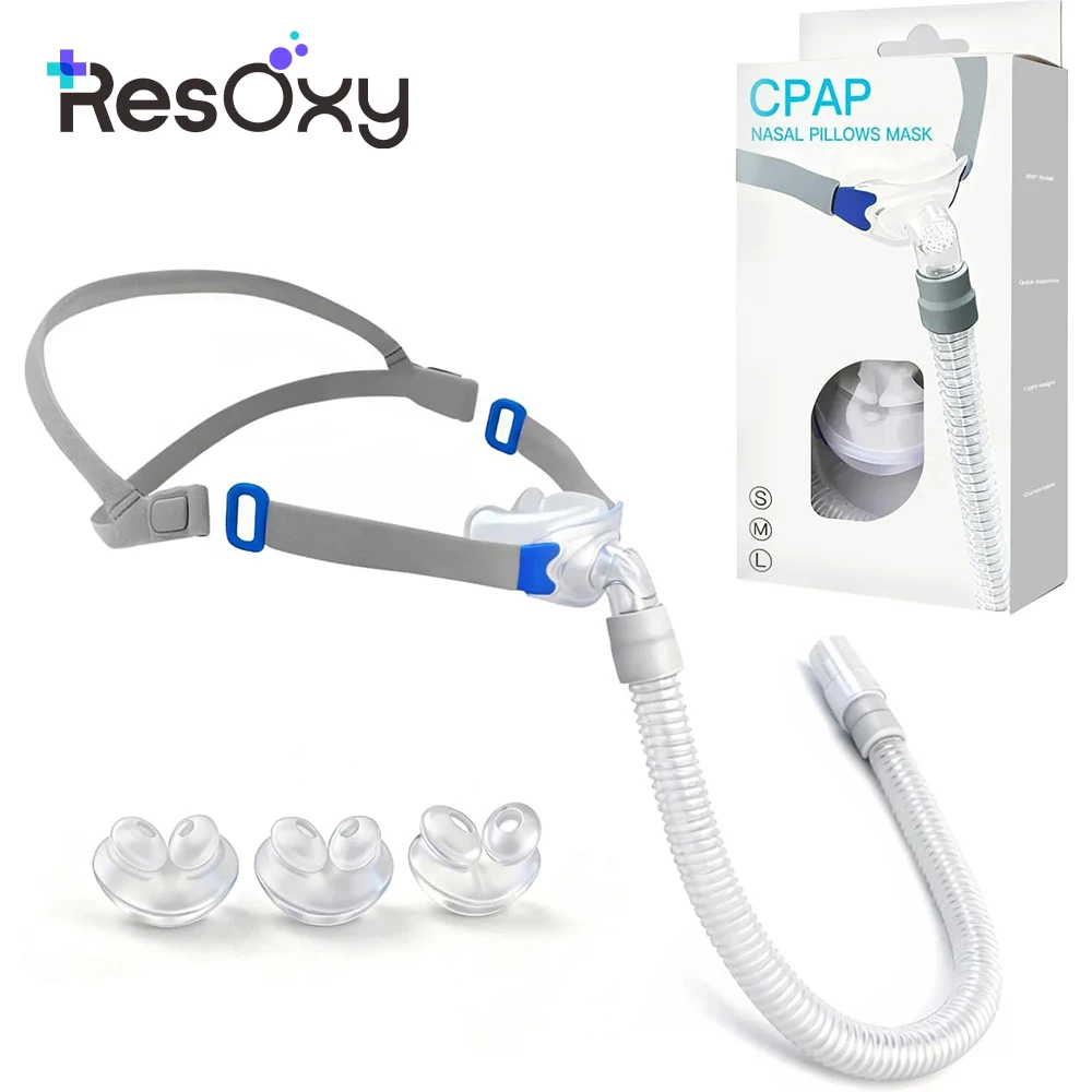 cpap鼻枕マスク交換用フルセット-シリコンクッション-s-m-lサイズ-快適なヘッドギア-睡眠マシン用-いびき防止