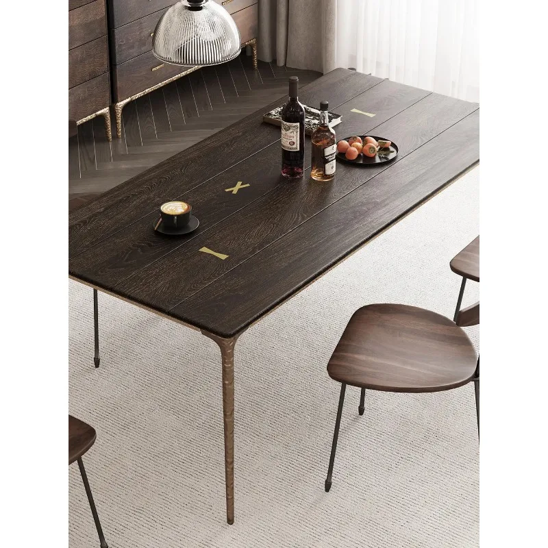 CZ-6 Nordic Furniture Full Oak Retro Solid Wood High-end Rectangular Dining Table