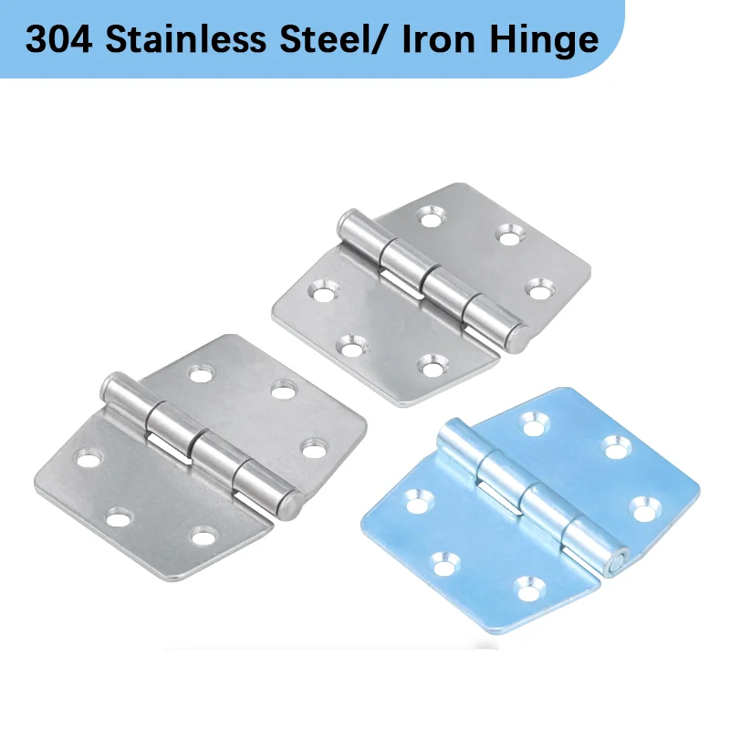 2pcs 304 Stainless Steel Round Corner Hinges Heavy-Duty Folding Hinges for Wooden Doors and Cabinet Doors