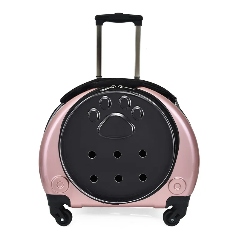 

20'' Cute Cartoon Cat Dog Hardside Carry-on Luggage 360 Degree Rotation Plastic Backpack Zipper Closure Solid Pattern Suitcase