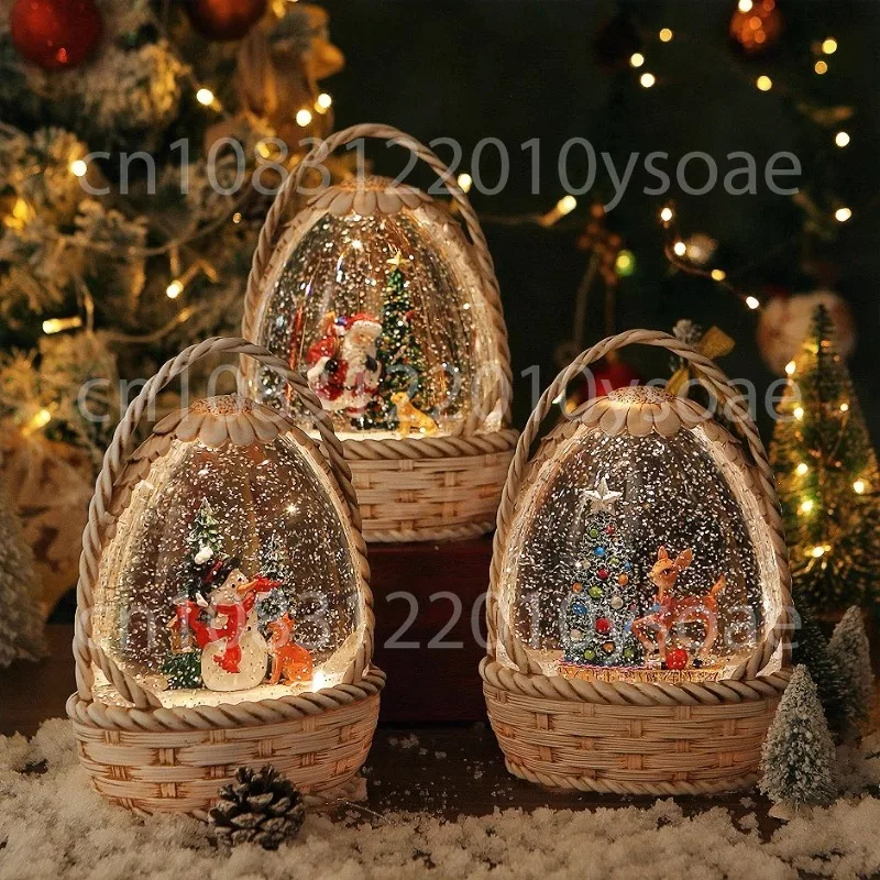 Santa Claus Ornaments, Bamboo Baskets, Ornament Lights, Children's Music Boxes, Christmas Gifts