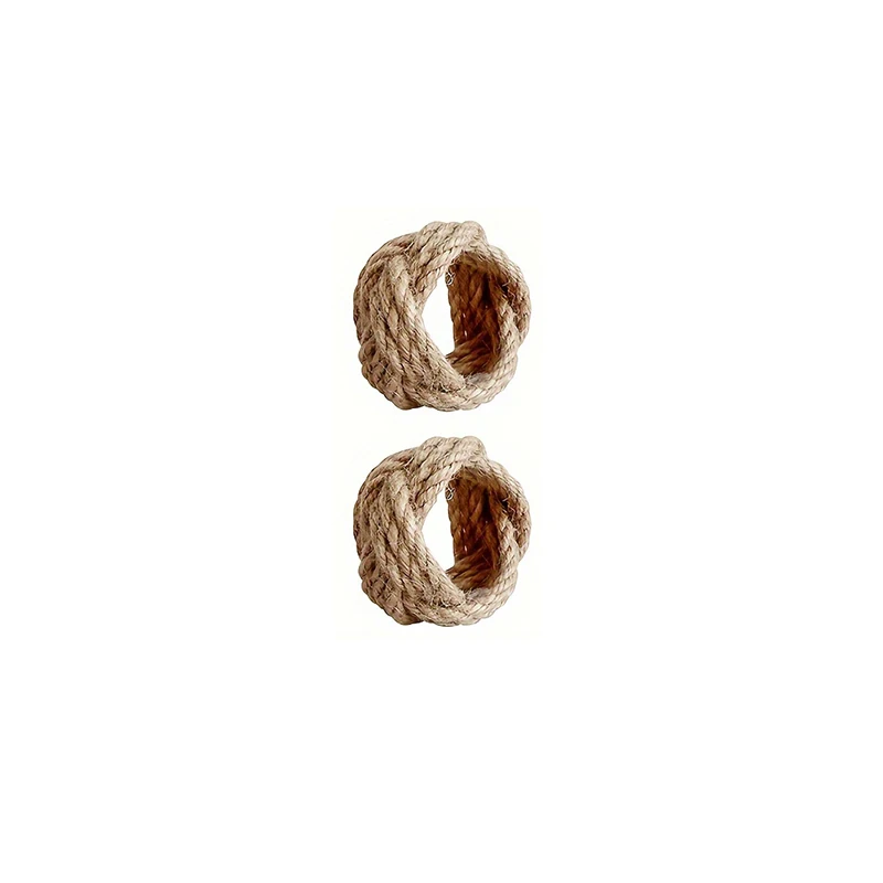 Set 6 Portatovaglioli In Eucalipto Finto Intrecciato A Mano – Decorazione Tavola Boho Per Matrimoni E Pasqua