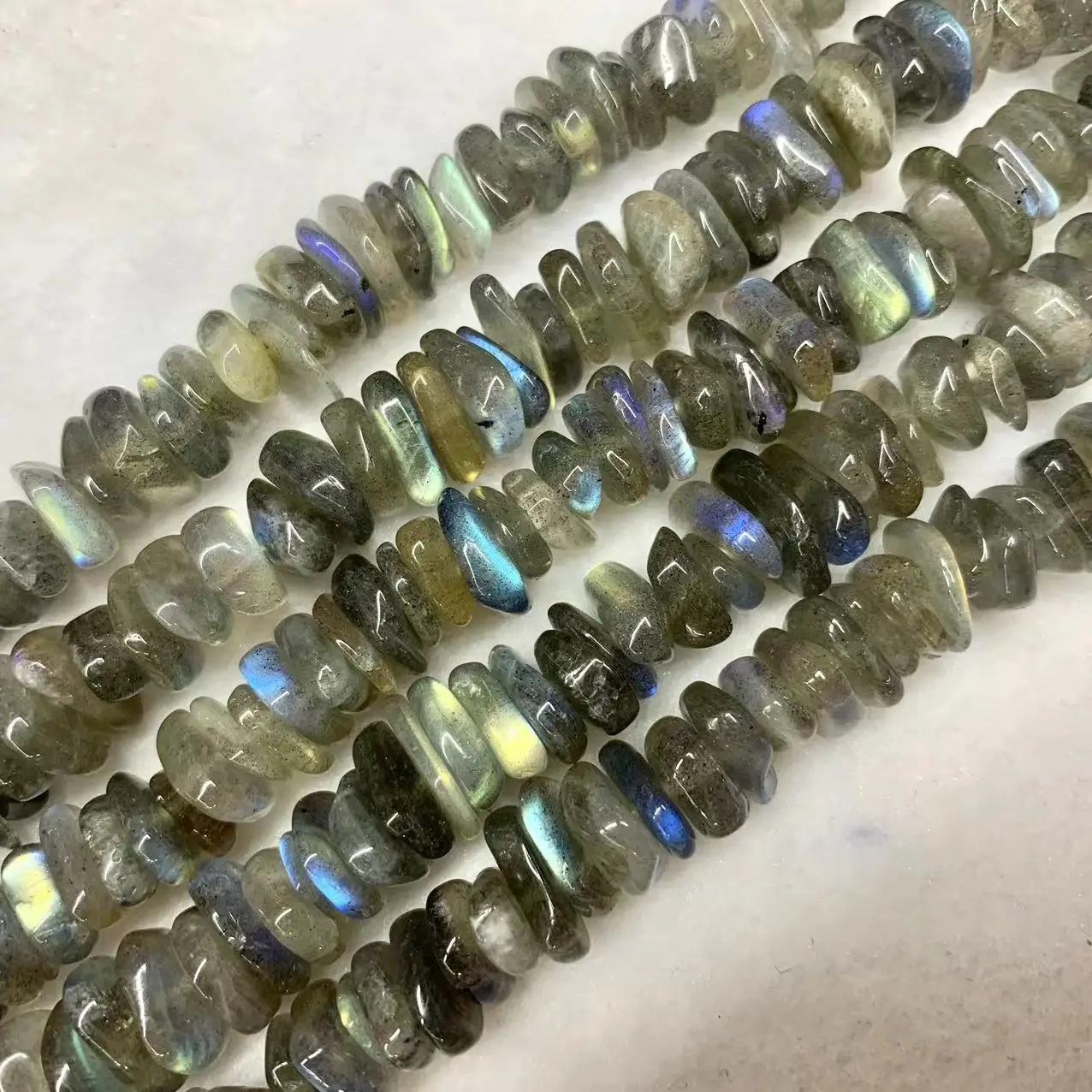 7-10mm Labradorite Stone Natural Gemstone Diy Loose Beads For Jewelry Making Strand 15