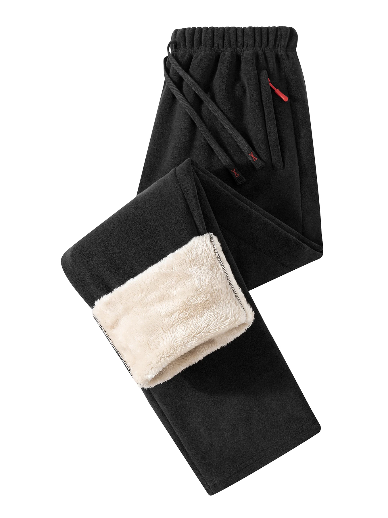 

Зимние мужские спортивные штаны для активного отдыха, теплые мужские повседневные спортивные штаны на флисовой подкладке, эластичные спортивные брюки с прямыми штанинами, карманы на молнии, нейлоновая и спандекс, подходят для бега на открытом воздухе, тре