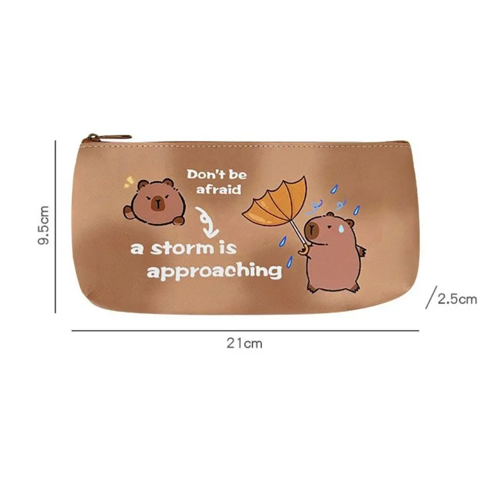 Capybara potloodtas grote capaciteit waterdicht schattig ritszak PU briefpapier levert schoolkantoor Kawaii creatief studentencadeau