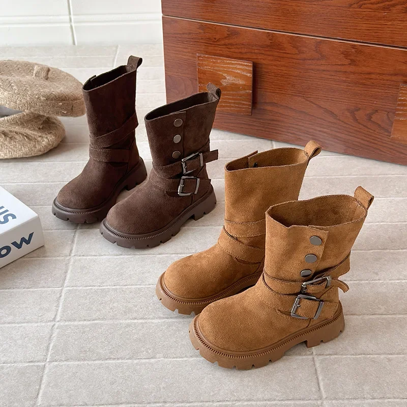 

Детские повседневные ботинки для девочек, осень-зима 2022, новая модная нескользящая универсальная обувь принцессы в корейском стиле с мягкой подошвой