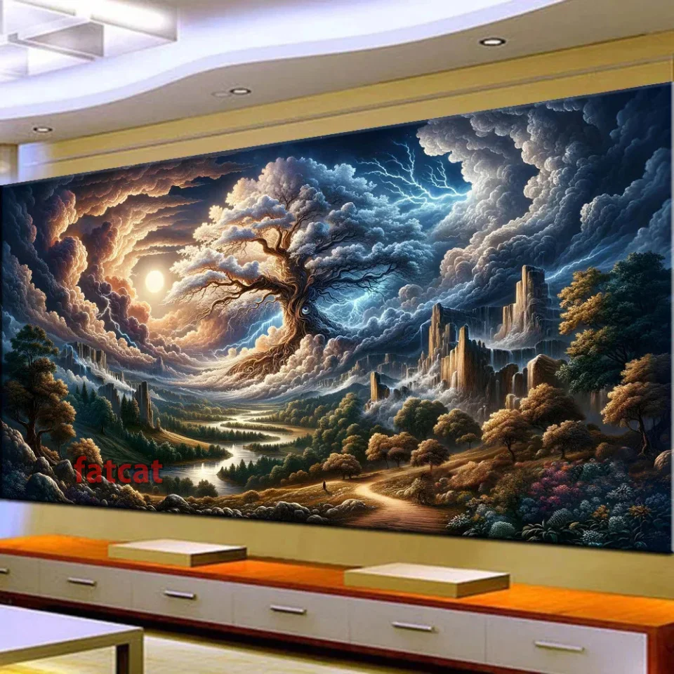 All diamond painting embroidery natural colorful scenery Xiangyun diamond painting Mosaic 5D DIY new home decoration