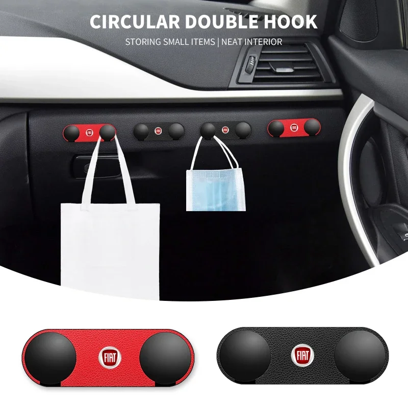Car Logo Multi-functional Pasted Double Hook For Fiat BMW M Mercedes Benz AMG Audi Sline Renault Hyundai Volkswagen Suzuki MINI