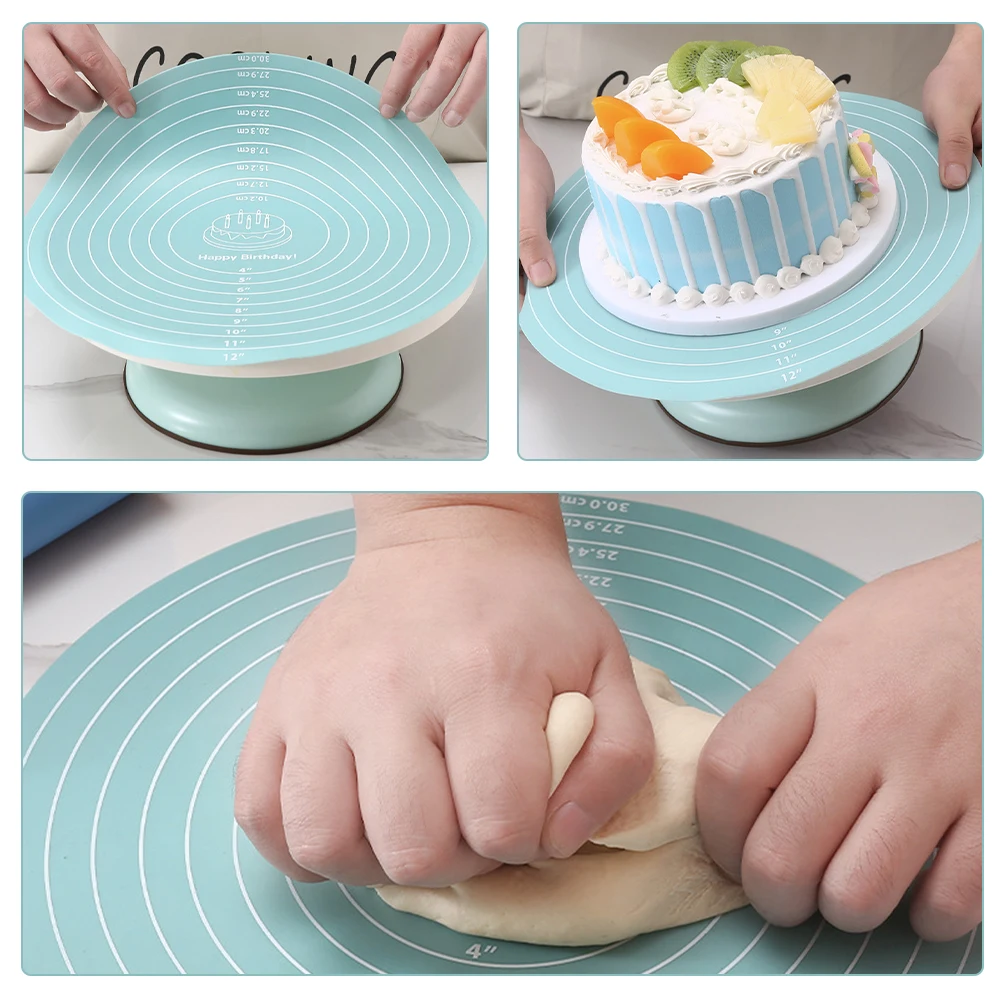 

3 Pcs Bakeware Non-slip Silicone Mat Dough Macaron Baking Silica Gel Pastry Rolling with Measurement