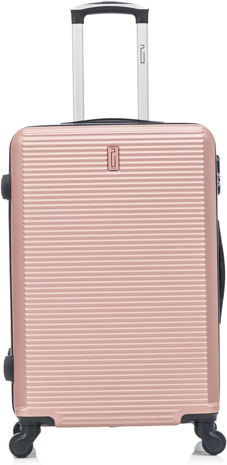 Mala média leve com casca dura de 24 polegadas |   Mala de 24" com rodas |   20kg |   Ouro rosa