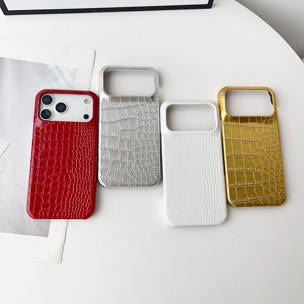 Krokodilleder-Muster Handyhülle für iPhone 17 16 15 14 13 Pro Max 17Pro 16Pro iPhone17 Stoßfeste Schutzhülle Zubehör