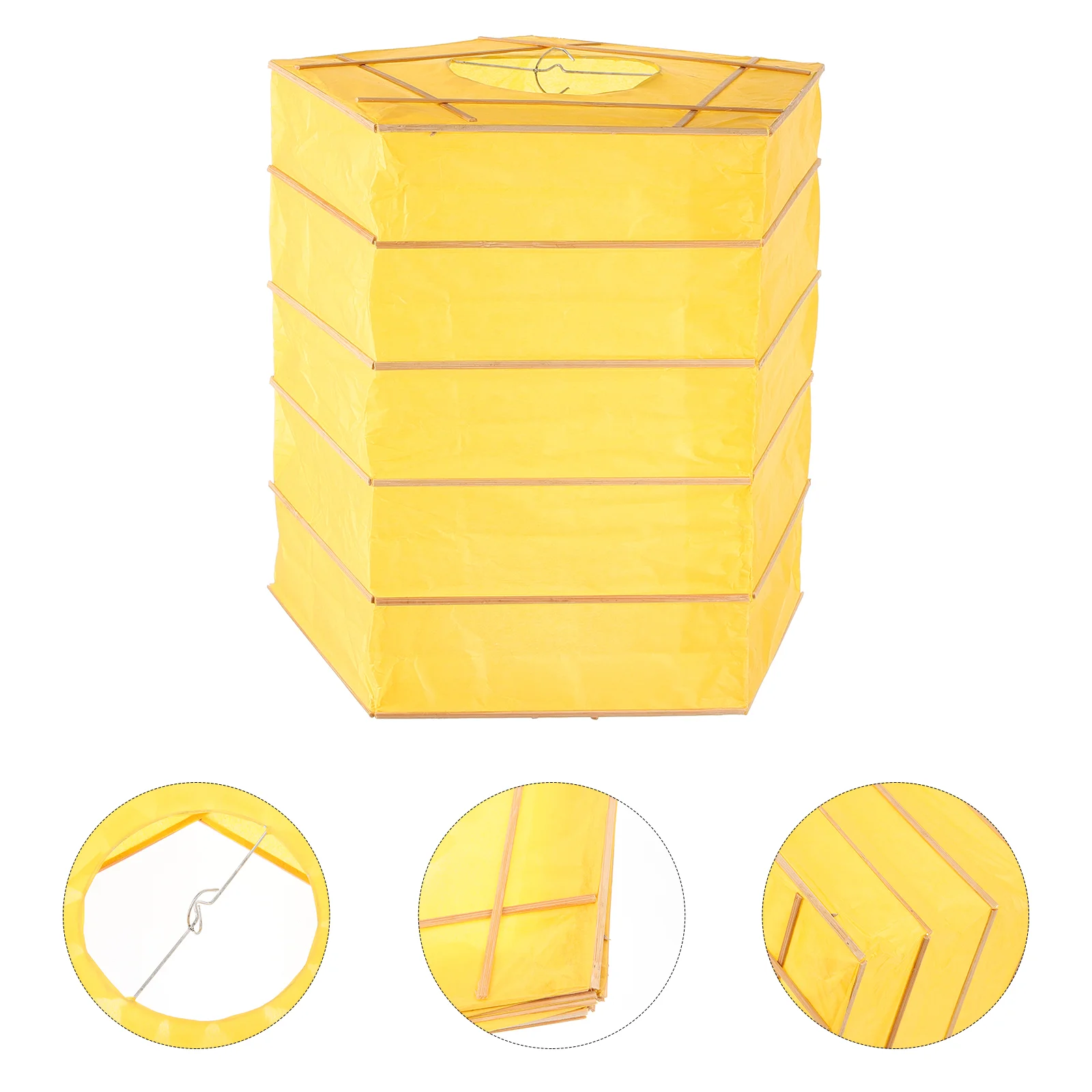 Square Paper Lantern 30x30cm Folded Shade Lamp Cover Indoor Light Pleated Farmhouse Pendant Ceiling Lampshade Decorative Easy