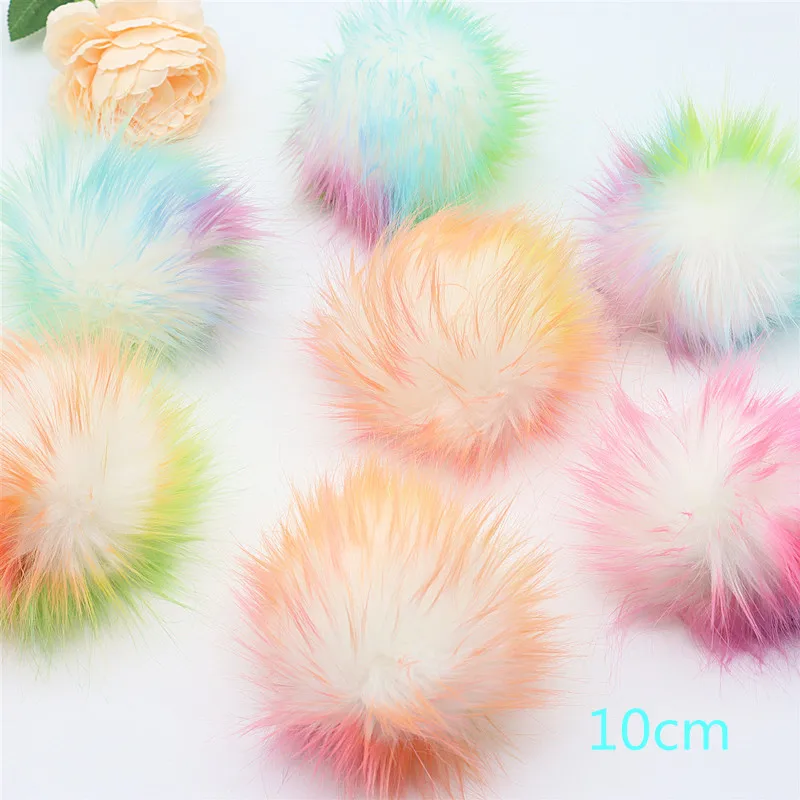 8CM 10CM 20pcs Multicolor Plush Ball Fake Fox Hair DIY Clothing Shoe Hat Accessories Imitation Wool Ball Pendant Sewing Supplies