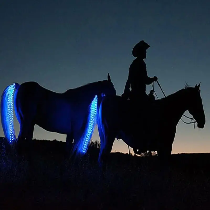 LED Horse Tail Trappings Night Riding Safe Equestrian Flashing Light Bar Harness Equipment Outdoor Sports horse tail Decor