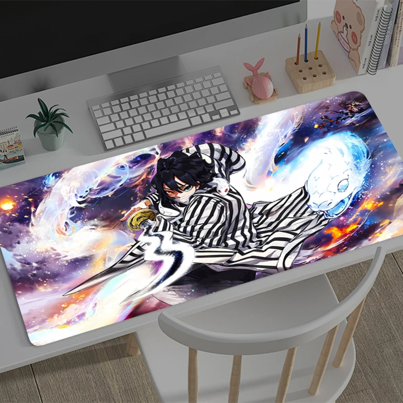 

Demon Slayer Iguro Obanai Gaming Mouse Pad Office Carpet Mouse Mats Gamer Desk Accessories Computer Table Pads PC Anime Mousepad