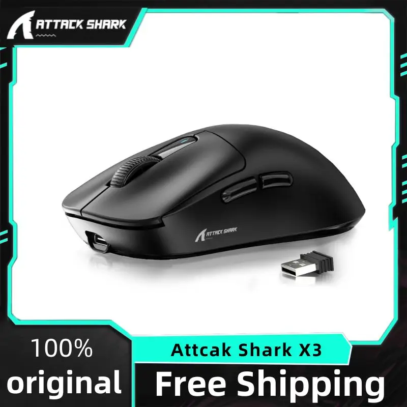 

ATTACK SHARK X3 2.4G three mode mouse PAW3395 sensor 26KDPI six gear free adjustment 49g ultra light 200H ultra long endurance