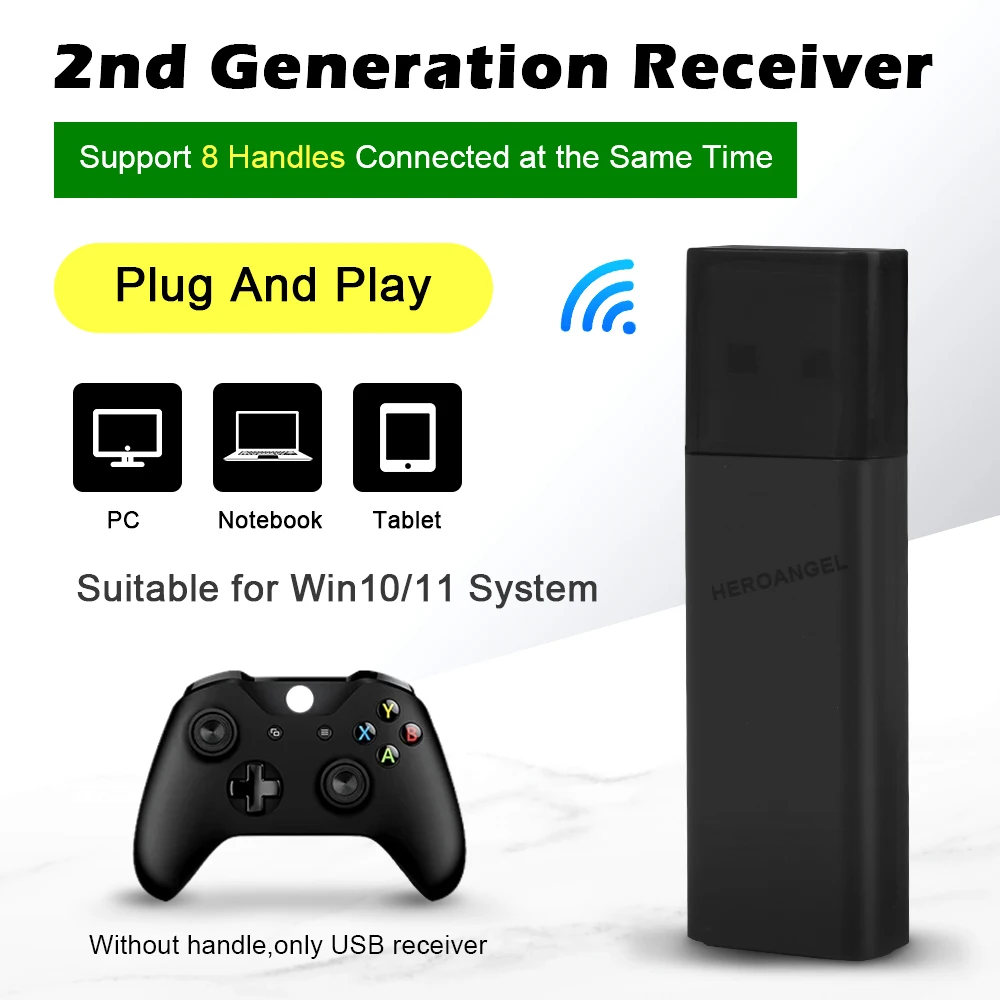 Wireless Adapter USB Receiver For Xbox One For Xbox One 2nd Xbox One 1st for Windows 10 System PC Laptops 2nd Generation