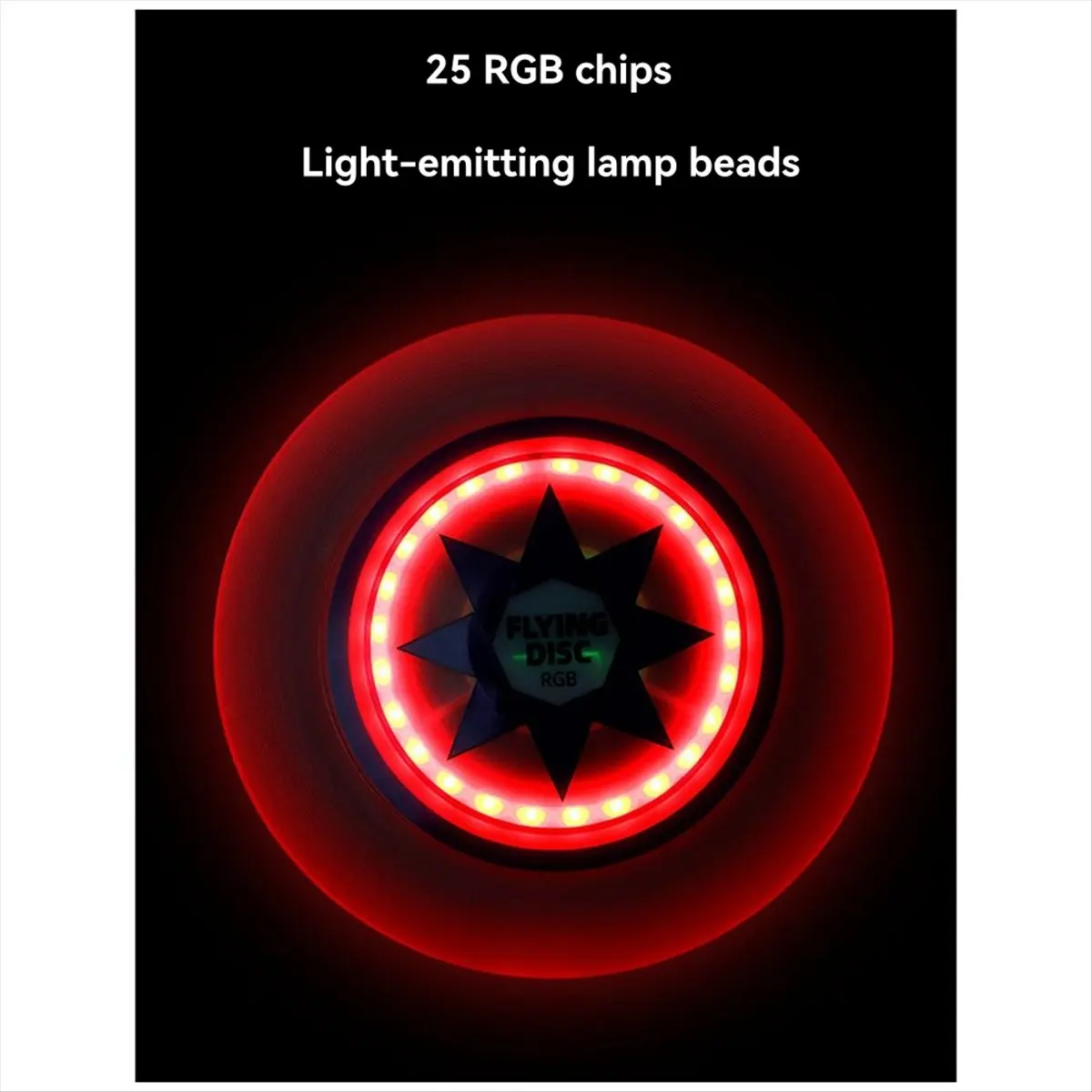 ABJX Luminescence Flying Disc RGB LED Stepless Dimmable Timing 175g 8 Dazzling Color Modes Flying Disc for Outdoor Playing DROP