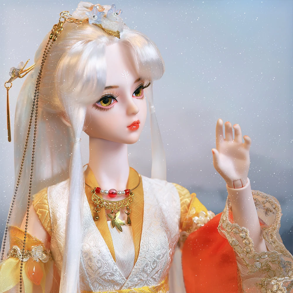 Dream Fairy 1/3 BJD Doll Elf Cold Dew 62CM Ball Type Conjoined Doll Including Clothes, Shoes, Headwear, High end Customized Doll