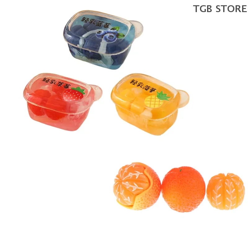 3Pcs/Set Dollhouse Mini Supermarket Plastic Sealed Fruit Combination Model Simulated Food Decoration