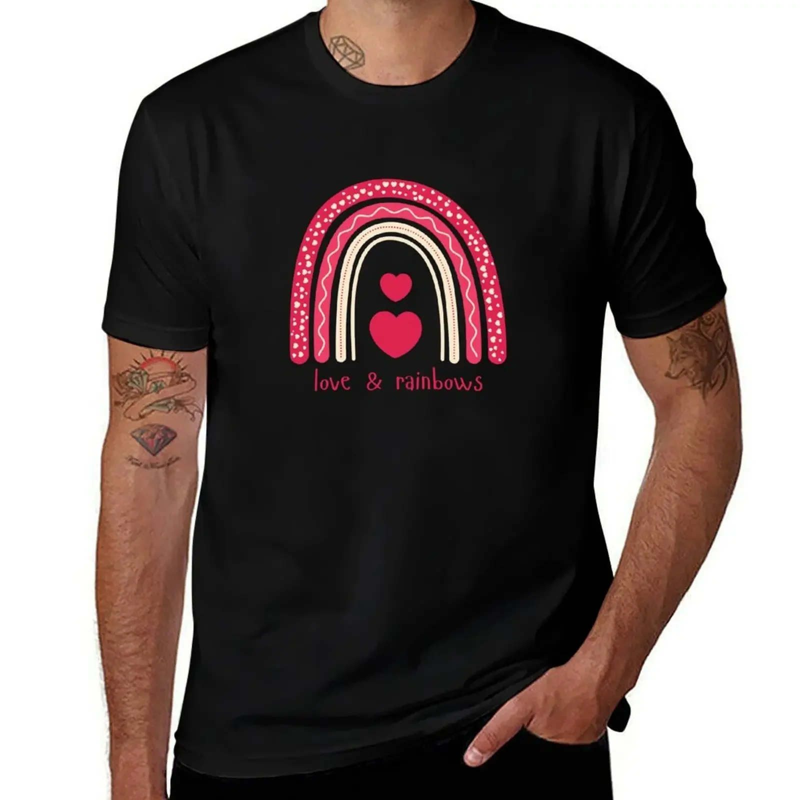 

Love & Rainbows - Cute & Cheerful T-Shirt Short sleeve tee custom t shirt quick drying vintage clothes mens shirts graphic tee