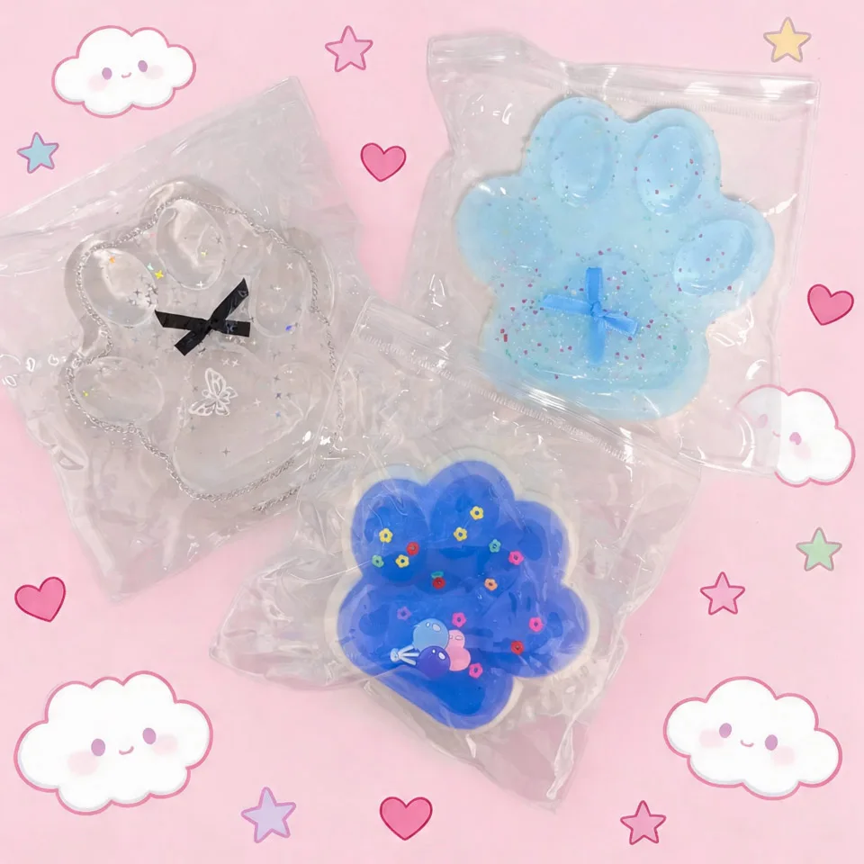 Juguete blandito con forma de pata de gato, 3 uds., juguete para apretar de cristal de rebote lento, juguete para aliviar el estrés, regalo perfecto para niños