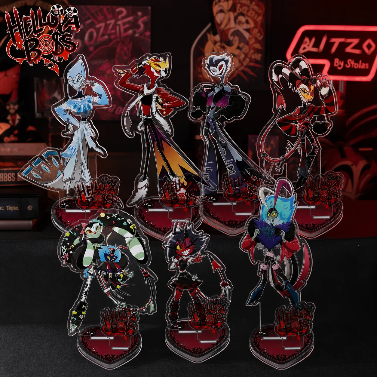 Anime Helluva Boss Hazbin Hotel New 13CM Cute Anime Acrylic Stand Keychain Full Set Loona Fizzarolli Desk Decor Collect gifts
