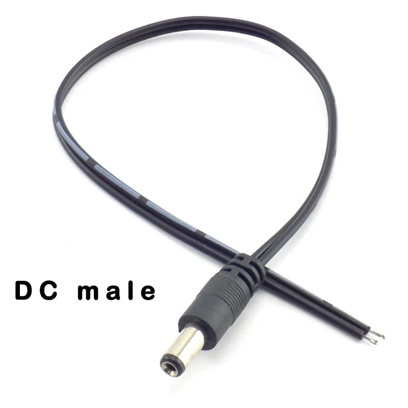 5pcs 2.1*5.5mm 12v DC Male Connectors Plug Power Supply Extension Cable cord wire CCTV Camera LED Strip Light