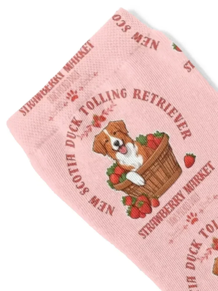 Coquette Aesthetic Dog Strawberry market paws picked daily sweet and fresh nova scotia duck tolling retriever Socks