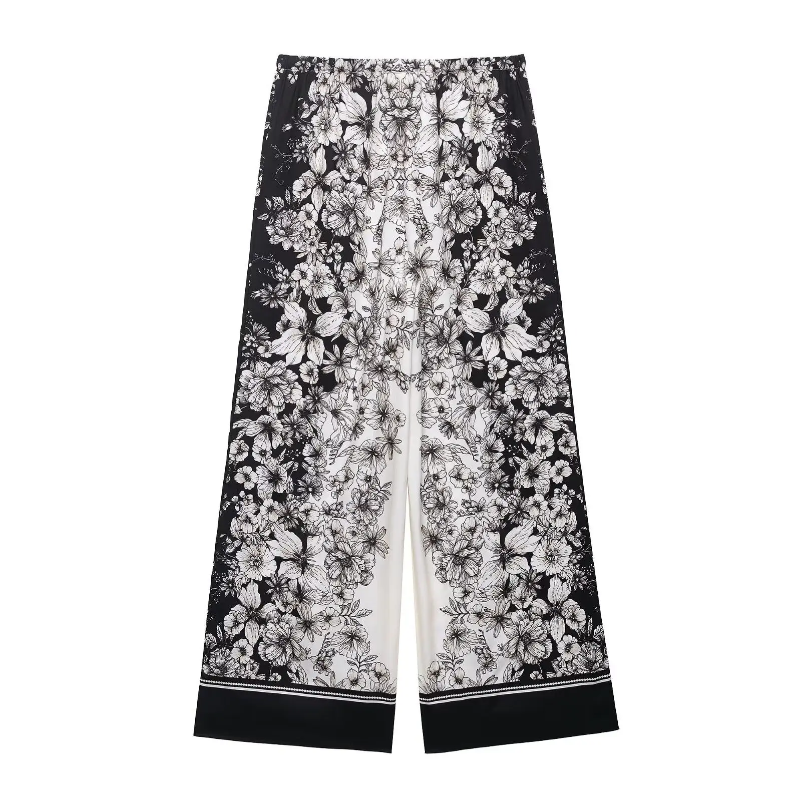 JNLEAOG Women's Printed Long Pants irt Dstring Faion Design Autumn New Sle Loose Fit Polyester Regular Sve Length