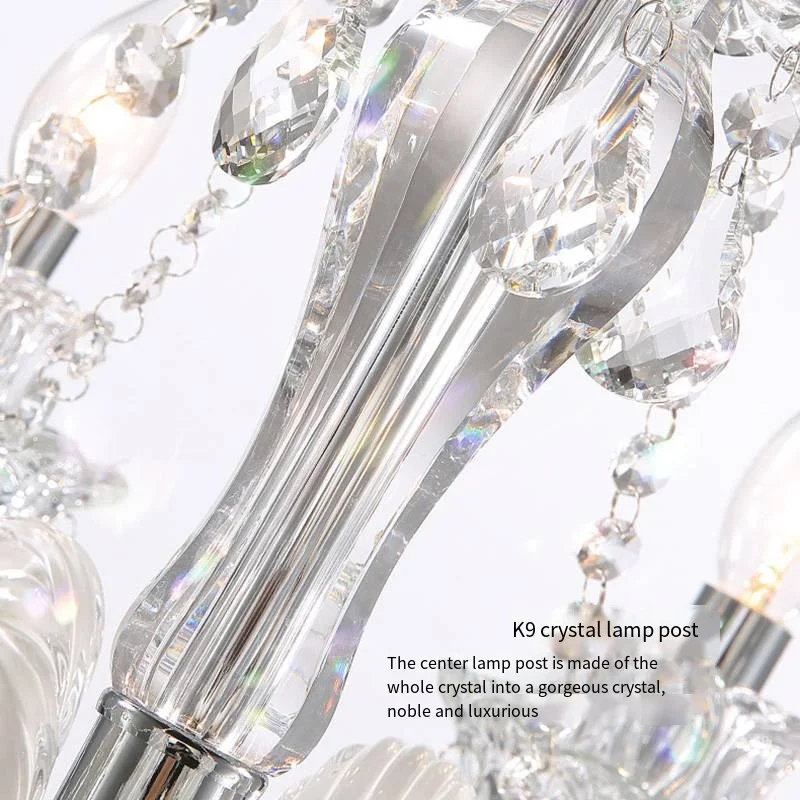 ใหม่โมเดิร์นโคมไฟระย้าคริสตัลยุโรปงานแต่งงานเทียน LED ห้องนอนห้องรับประทานอาหารห้องนั่งเล่นไฟขายส่งจุดหรูหรา