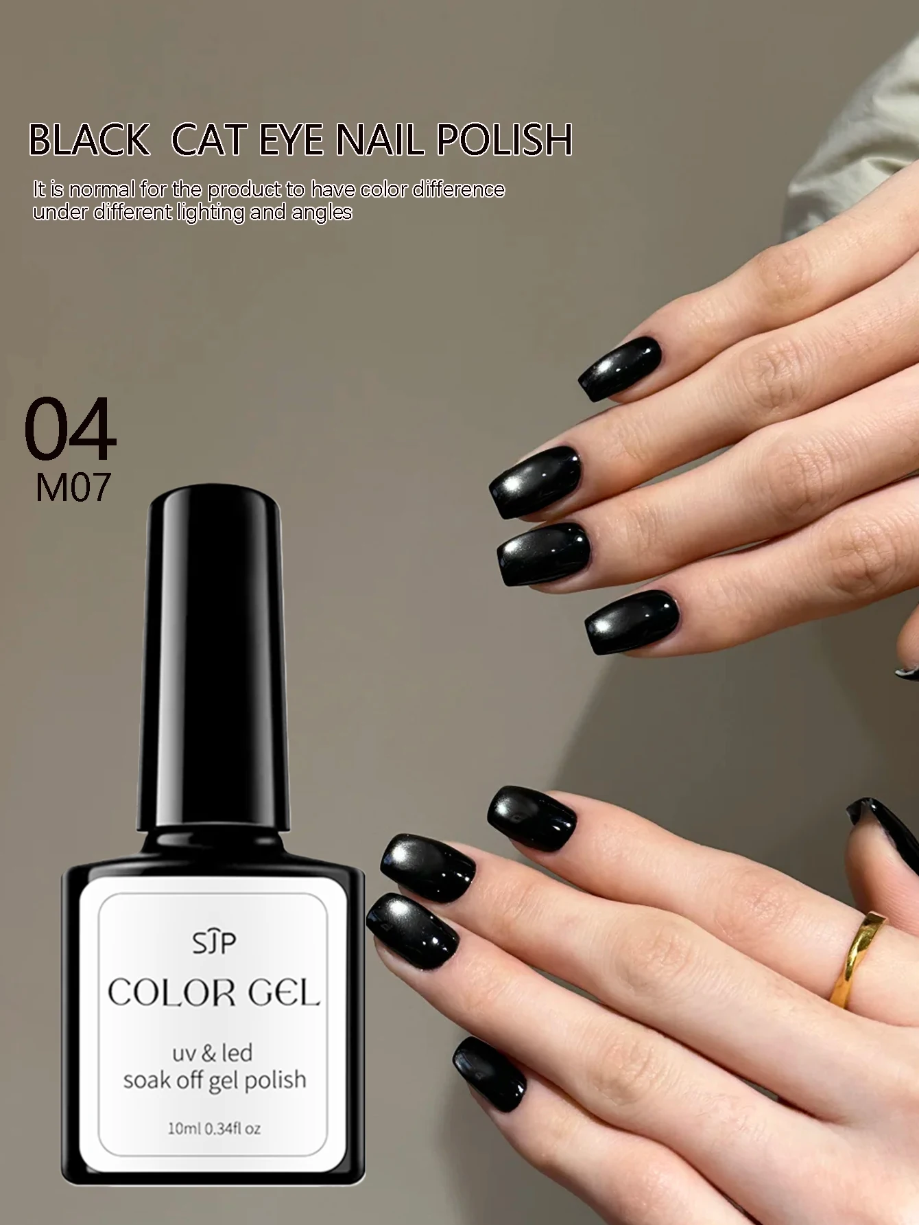 10ml zwarte cat eye nagellak Kerst gel nagellak, Y2k winter basislaag veegvrije toplaag matte nagellak Halloween ma