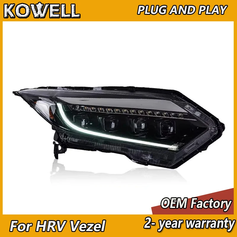 Car Styling for Honda Vezel Headlights 2015-2021 HRV Head Light HR-V DRL Turn Signal High Beam Projector Lens