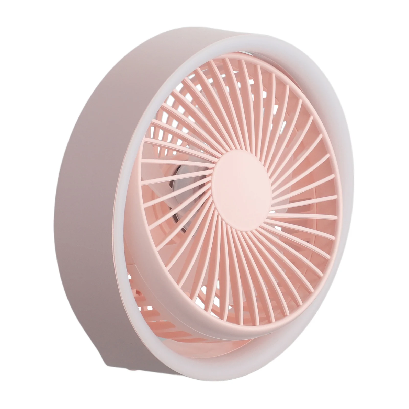 

360° Rotate Table Fan Strong Airflow Portable Fan Quiet Three Speed Wind Force With LED Light Desktop Table Cooling Fan