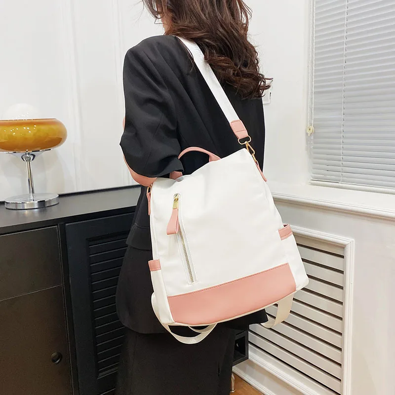 Women Backpacks Shoulder Bags Female Anti-Theft Back Zipper Backpack Girls Schoolbag HandBag Travel Single Shoulder Bag Nylon