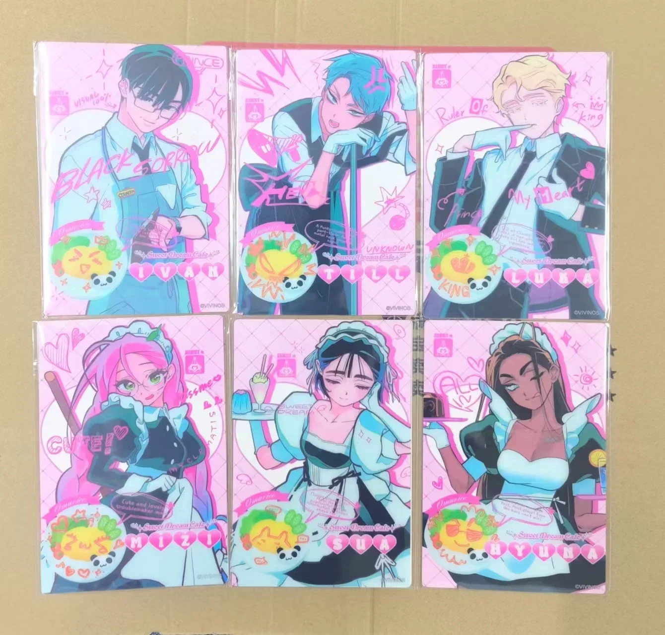 

Original Anime Alien Stage Mizi Sua Till ivan Cosplay PVC Transparency Card Collection