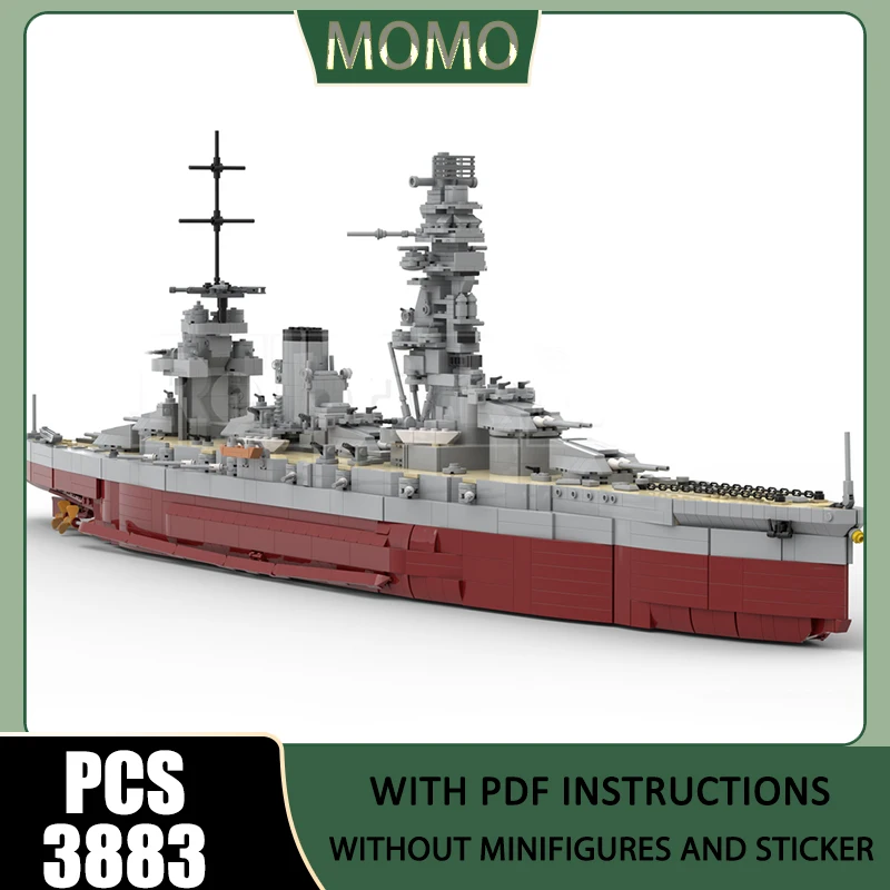 Military Warship Model Moc Building Bricks Fuso Battleship Model Technology Blocks Gifts Christmas Construction DIY Assembly Toy