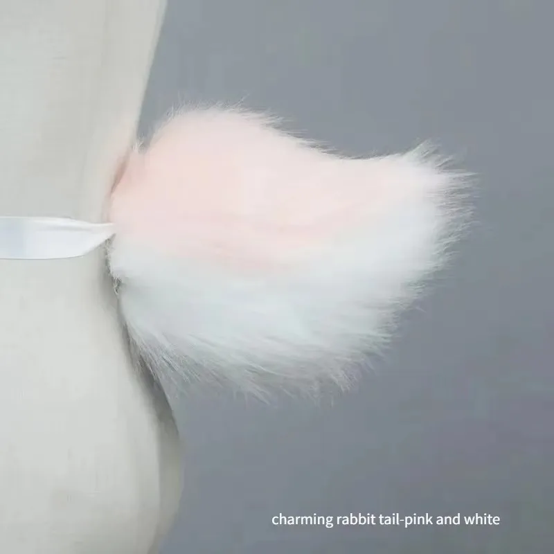 Simulated Animal Tail Rabbit Tail Female Role-playing Props Accessories Cute Girl Plush Rabbit Tail