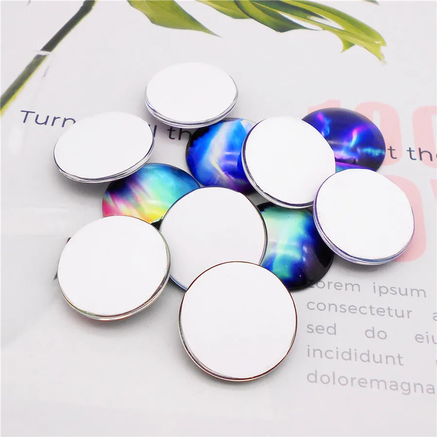 Julie Wang 10PCS Glass Aurora Pattern Cabochons Random Mixed Flat Back Cameo Jewelry Making Phone Case Decoration Accessory