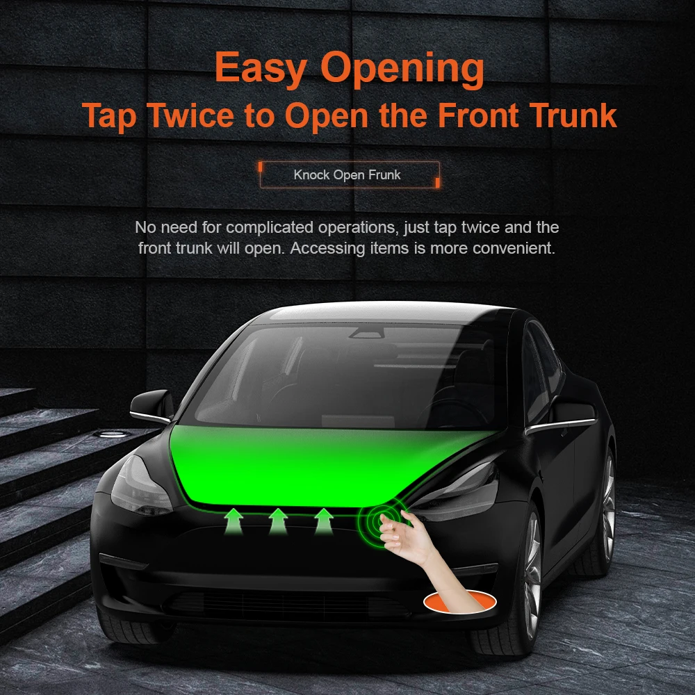 Dla Tesla Knock Open Frunk Smart Sensing Tap Twice To Open The Front Trunk Knock Sensor Dla Model 3 Y 2021-2024