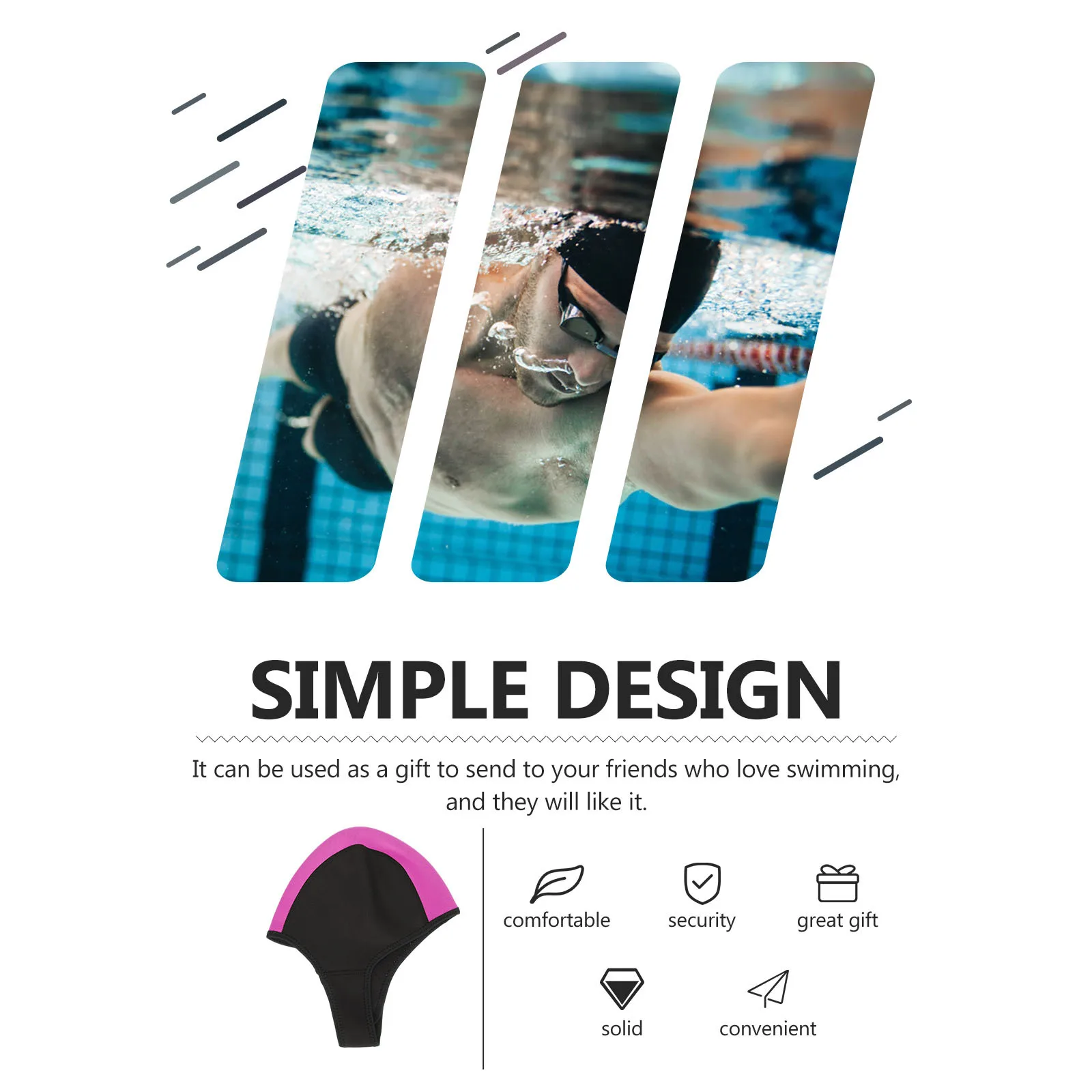 

Cold Proof Swimming Caps Warm Rubber Bathing Hat for Outdoor Indoor Use Elastic Water Sports Head Protector Warm Swimming Hat