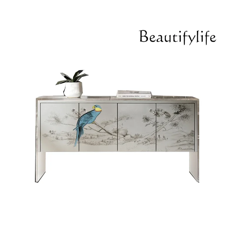 

Italian light luxury dining side cabinet ultra-thin simple storage porch cabinet decorative restaurant wine cabinet