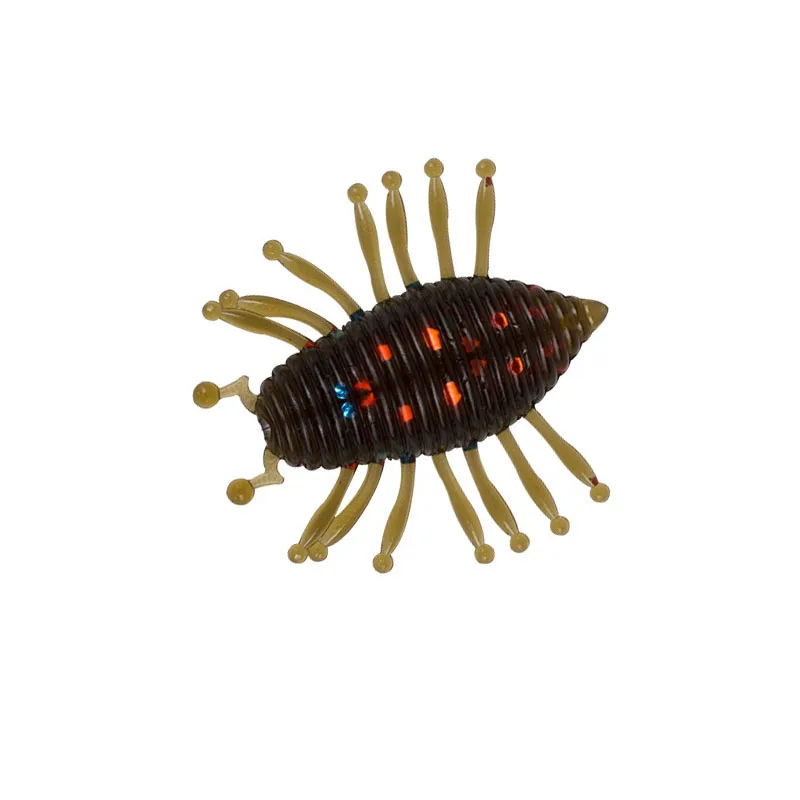 5Pcs Larva Worm Fishing Soft Lure Floating illex woodlouse gambit 30mm/1.1g Silicone Artificial Surface Swimbait bass trout