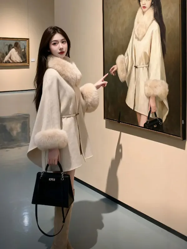 

Двустороннее шерстяное пальто в Корейском стиле Long Sve Casual Faion для молодых женщин зимнего сезона Ele Rich Girl Sle